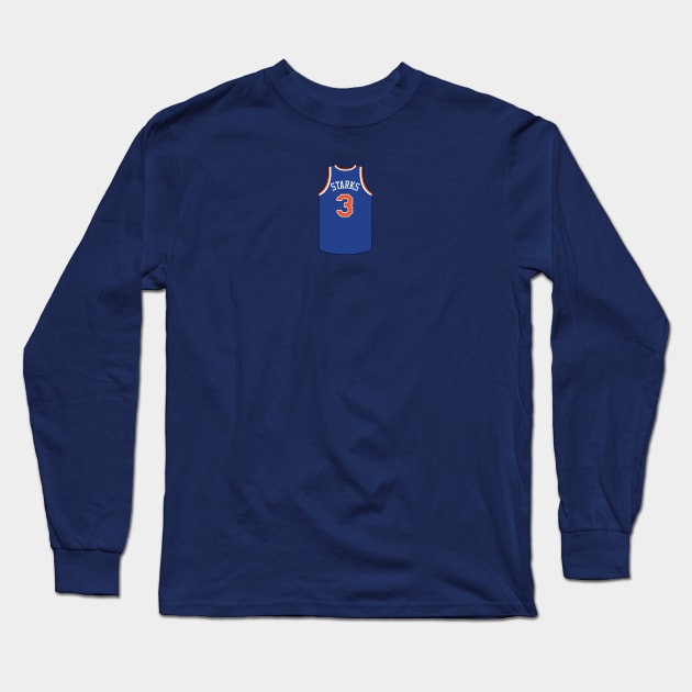 John Starks New York Jersey Qiangy Long Sleeve T-Shirt by qiangdade